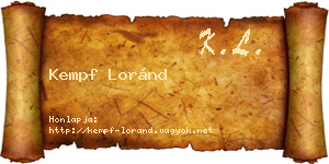 Kempf Loránd névjegykártya
